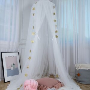 Ciel de lit couronne — 7 voiles de tulle et rubans, 5 coloris